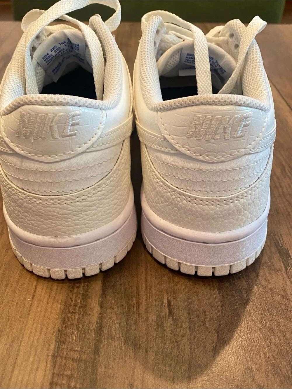 Nike • Dunk Low SE Sail Croc • Textured Leather Sneakers • 7Y / W 8.5